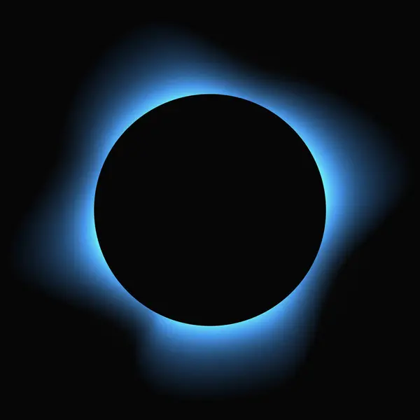 Circle Illuminate Frame Gradient Blue Neon Banner Isolated Black Background — Stock vektor
