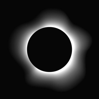 Çemberi gradyanla aydınlat. Siyah arkaplanda beyaz yuvarlak neon pankart var. Vektör illüstrasyonu