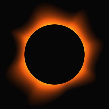 Circle illuminate frame with gradient. Orange round neon banner isolated on black background. Vector illustration