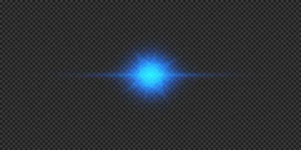 Световое Воздействие Бликов Объектива Голубой Горизонтальный Светящийся Световой Эффект Звездопада — стоковый вектор