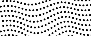 Yarım tonluk tek renkli arkaplan ve akışkan noktalar. Siyah beyaz soyut dalga dokusu. Vektör illüstrasyonu