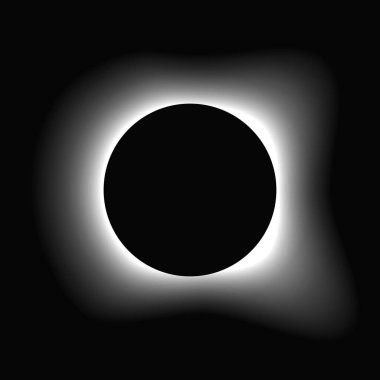 Çemberi gradyanla aydınlat. Siyah arkaplanda beyaz yuvarlak neon pankart var. Vektör illüstrasyonu