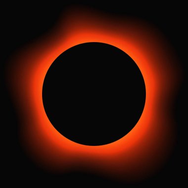 Circle illuminate frame with gradient. Red round neon banner isolated on black background. Vector illustration