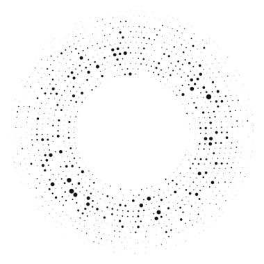 Abstract black halftone dotted background in circle form. Circle halftone dots. Vector illustration clipart
