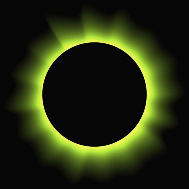 Circle illuminate frame with gradient. Green round neon banner isolated on black background. Vector illustration