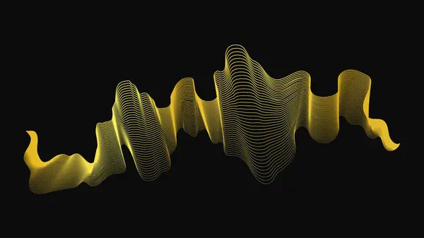 暗い背景に豪華な黄金の波と抽象的な背景 現代の技術的背景 波のデザイン ベクターイラスト — ストックベクタ