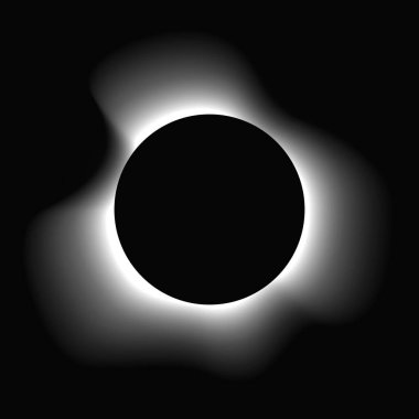 Çemberi gradyanla aydınlat. Siyah arkaplanda beyaz yuvarlak neon pankart var. Vektör illüstrasyonu