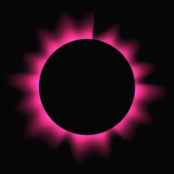 Circle Illuminate Frame Gradient Pink Neon Banner Isolated Black Background — Stock vektor