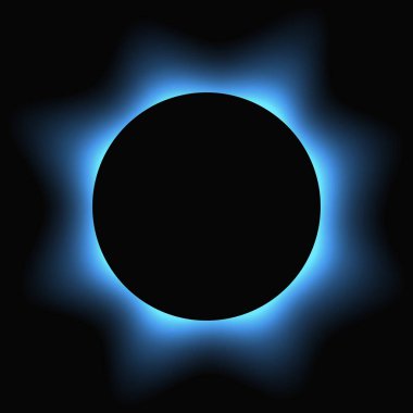 Circle illuminate frame with gradient. Blue round neon banner isolated on black background. Vector illustration