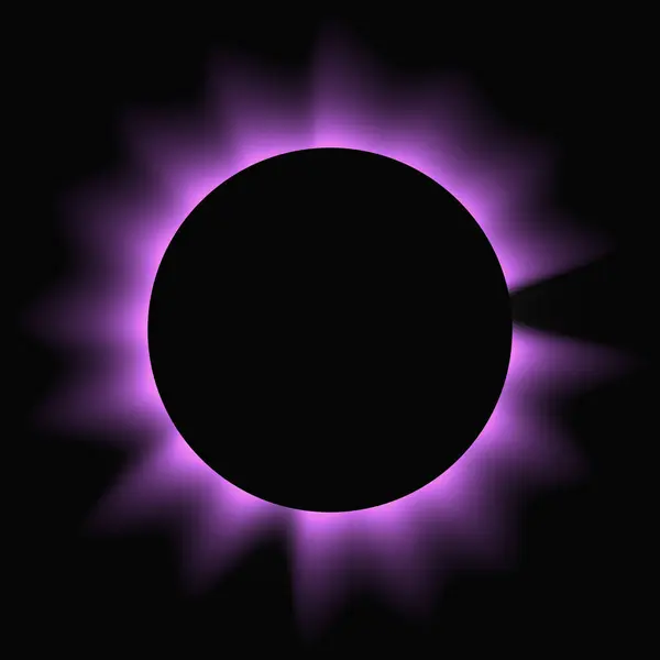Circle Illuminate Frame Gradient Purple Neon Banner Isolated Black Background Vector de stock