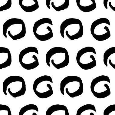 Kusursuz desenli, el çizimi, beyaz zemin üzerine çizilmiş karalama çemberleri. Soyut grunge dokusu. Vektör illüstrasyonu