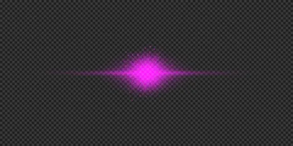 Efecto Luminoso Las Bengalas Efecto Ráfaga Luz Brillante Horizontal Púrpura Ilustración de stock