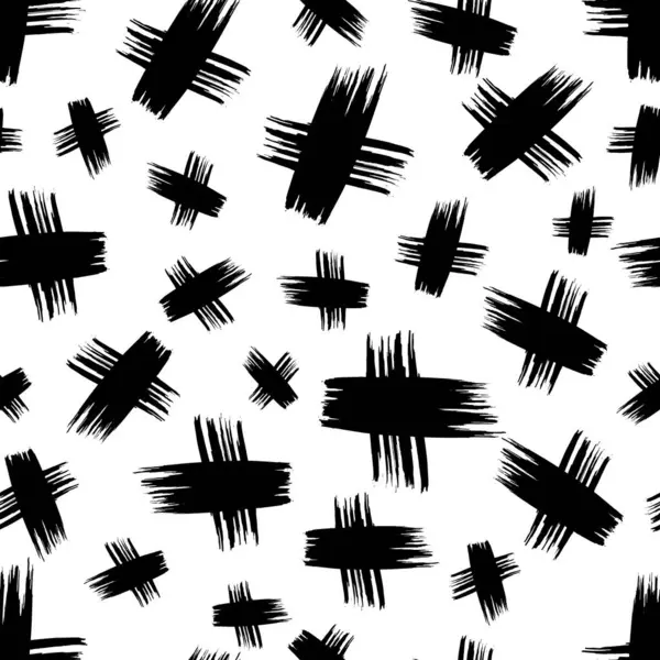 Patrón Sin Costura Con Símbolos Cruzados Dibujados Mano Boceto Negro Ilustraciones de stock libres de derechos
