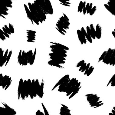 Koyu elle çizilmiş kusursuz desen beyaz arka planda karalama lekesi. Soyut grunge dokusu. Vektör illüstrasyonu