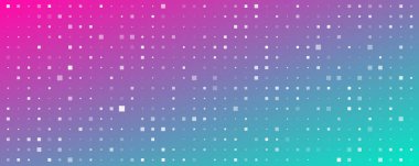 Kareli soyut geometrik arkaplan. Boş alanı olan yeşil ve mor piksel arkaplan. Vektör illüstrasyonu