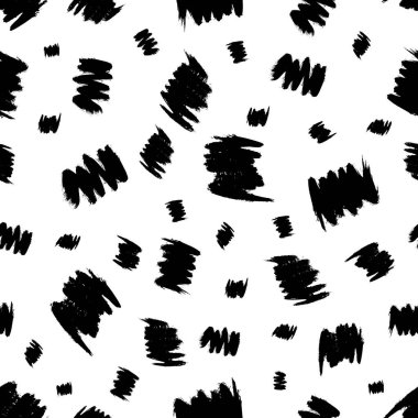 Koyu elle çizilmiş kusursuz desen beyaz arka planda karalama lekesi. Soyut grunge dokusu. Vektör illüstrasyonu