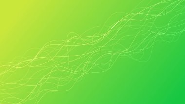 Dalga ışınlarıyla soyut eğimli arkaplan. Hareket bulanık beyaz kıvrımlı soyut yeşil eğimli arkaplan. Başlık pankartı. Parlak soyut sunum arkaplanı. Vektör illüstrasyonu