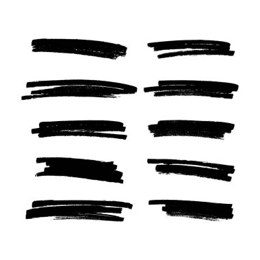 Siyah kalemle karala. Karalama stili çeşitli karalamalar. Siyah el, beyaz arkaplanda tasarım elementleri çizdi. Vektör illüstrasyonu