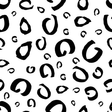 Kusursuz desenli, el çizimi, beyaz zemin üzerine çizilmiş karalama çemberleri. Soyut grunge dokusu. Vektör illüstrasyonu