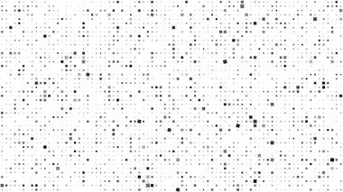 Kareli soyut geometrik arkaplan. Beyaz üzerine gri pikseller ve boş alan. Dijital iş arkaplanı. Vektör illüstrasyonu