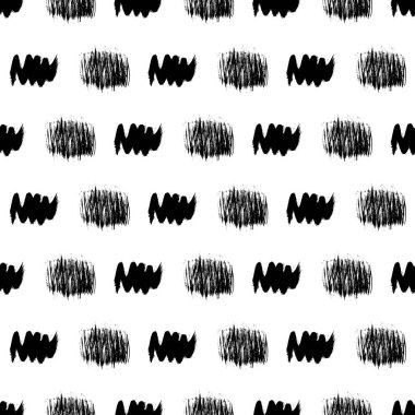 Koyu elle çizilmiş kusursuz desen beyaz arka planda karalama lekesi. Soyut grunge dokusu. Vektör illüstrasyonu