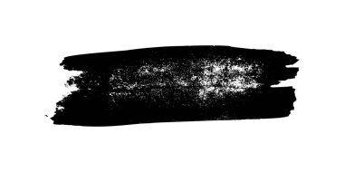 Siyah fırça darbesi. El çizimi mürekkep lekesi beyaz arka planda izole edilmiş. Vektör illüstrasyonu