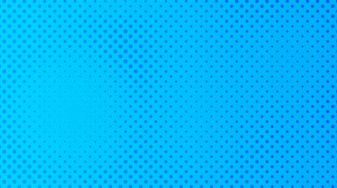 Noktalı arka plan. Çizgi roman tarzında mavi pop sanat deseni. Renkli nokta dokusu. Vektör illüstrasyonu