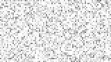 Kareli soyut geometrik arkaplan. Beyaz üzerine gri pikseller ve boş alan. Dijital iş arkaplanı. Vektör illüstrasyonu