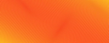 Yarım ton arkaplan ve akıcı noktalar. Turuncu soyut dalga dokusu. Vektör illüstrasyonu