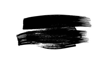 Siyah fırça darbesi. El çizimi mürekkep lekesi beyaz arka planda izole edilmiş. Vektör illüstrasyonu