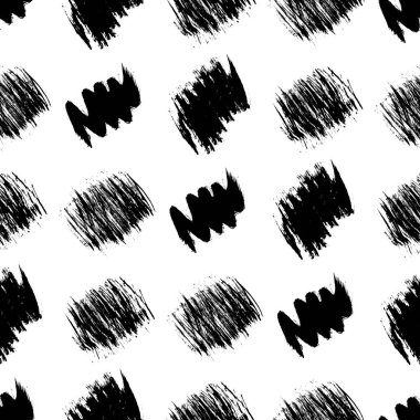 Koyu elle çizilmiş kusursuz desen beyaz arka planda karalama lekesi. Soyut grunge dokusu. Vektör illüstrasyonu