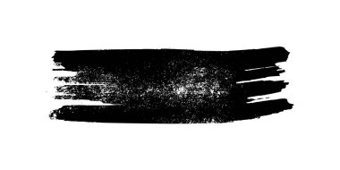 Siyah fırça darbesi. El çizimi mürekkep lekesi beyaz arka planda izole edilmiş. Vektör illüstrasyonu