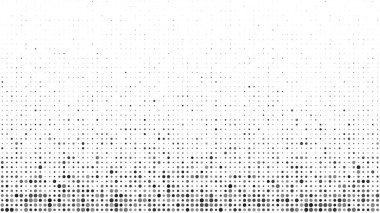 Noktalı soyut geometrik arkaplan. Beyaz üzerine gri pikseller ve boş alan. Dijital iş arkaplanı. Vektör illüstrasyonu