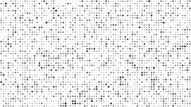 Noktalı soyut geometrik arkaplan. Beyaz üzerine gri pikseller ve boş alan. Dijital iş arkaplanı. Vektör illüstrasyonu