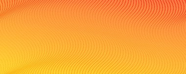 Yarım ton arkaplan ve akıcı noktalar. Sarı soyut dalga dokusu. Vektör illüstrasyonu