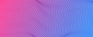 Yarım ton arkaplan ve akıcı noktalar. Mor soyut dalga dokusu. Vektör illüstrasyonu