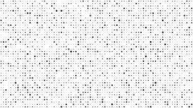 Noktalı soyut geometrik arkaplan. Beyaz üzerine gri pikseller ve boş alan. Dijital iş arkaplanı. Vektör illüstrasyonu
