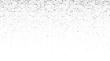 Noktalı soyut geometrik arkaplan. Beyaz üzerine gri pikseller ve boş alan. Dijital iş arkaplanı. Vektör illüstrasyonu