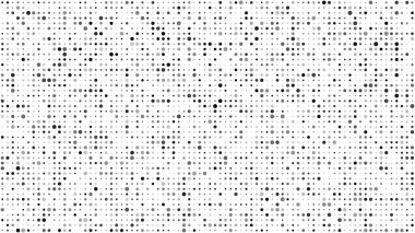 Noktalı soyut geometrik arkaplan. Beyaz üzerine gri pikseller ve boş alan. Dijital iş arkaplanı. Vektör illüstrasyonu