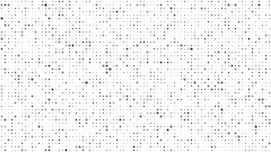 Noktalı soyut geometrik arkaplan. Beyaz üzerine gri pikseller ve boş alan. Dijital iş arkaplanı. Vektör illüstrasyonu