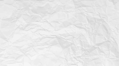 Beyaz, buruşuk kağıt arka plan. Posterler ve afişler için yatay olarak buruşmuş boş kağıt şablonu. Vektör illüstrasyonu