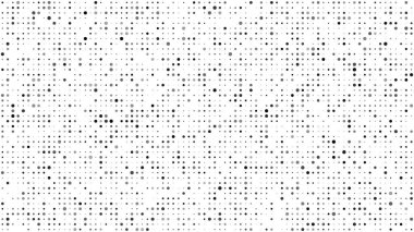 Noktalı soyut geometrik arkaplan. Beyaz üzerine gri pikseller ve boş alan. Dijital iş arkaplanı. Vektör illüstrasyonu