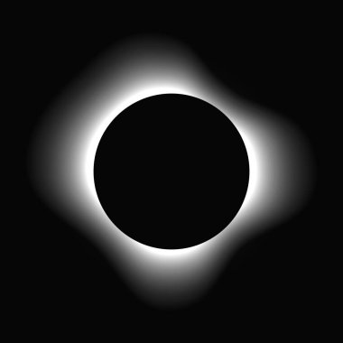 Çemberi gradyanla aydınlat. Siyah arkaplanda beyaz yuvarlak neon pankart var. Vektör illüstrasyonu