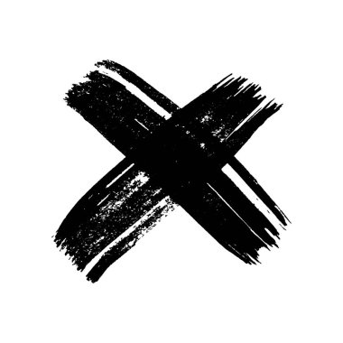 Hand drawn brush cross symbol. Black sketch cross symbol on white background. Vector illustration