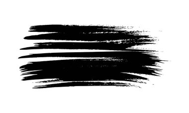 Siyah fırça darbesi. El çizimi mürekkep lekesi beyaz arka planda izole edilmiş. Vektör illüstrasyonu