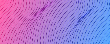 Yarım ton arkaplan ve akıcı noktalar. Mor soyut dalga dokusu. Vektör illüstrasyonu