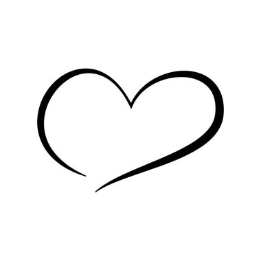 Kalp durmaksızın çizilen sanat stili, aşkı ve romantizmi simgeliyor, beyaz bir arka planda izole edilmiş. Vektör illüstrasyonu