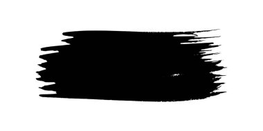 Siyah fırça darbesi. El çizimi mürekkep lekesi beyaz arka planda izole edilmiş. Vektör illüstrasyonu