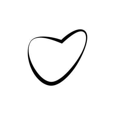 Kalp durmaksızın çizilen sanat stili, aşkı ve romantizmi simgeliyor, beyaz bir arka planda izole edilmiş. Vektör illüstrasyonu