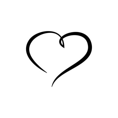 Kalp durmaksızın çizilen sanat stili, aşkı ve romantizmi simgeliyor, beyaz bir arka planda izole edilmiş. Vektör illüstrasyonu